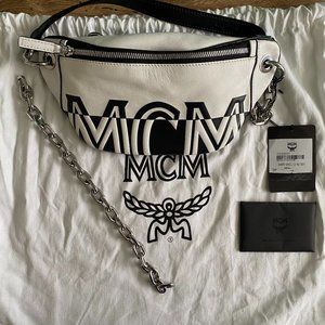 MCM Contrast Leather Mini Crossbody Chain Bag